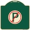 Signmission Designer Series No Parking, Green & Tan Heavy-Gauge Aluminum Sign, 18" x 18", G-1818-23655 A-DES-G-1818-23655 - alternate 1